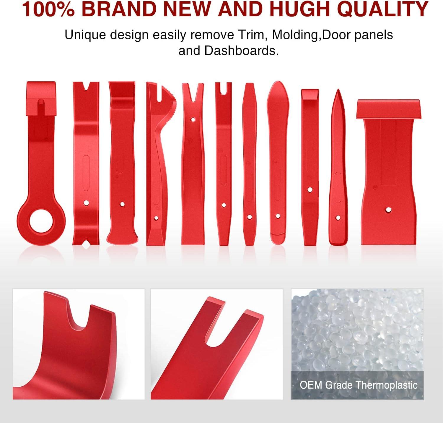 imageNilight 5PCS Auto Trim Removal Tool Set for Car Audio Dash Panel Window Molding Fastener Remover Tool KitRed