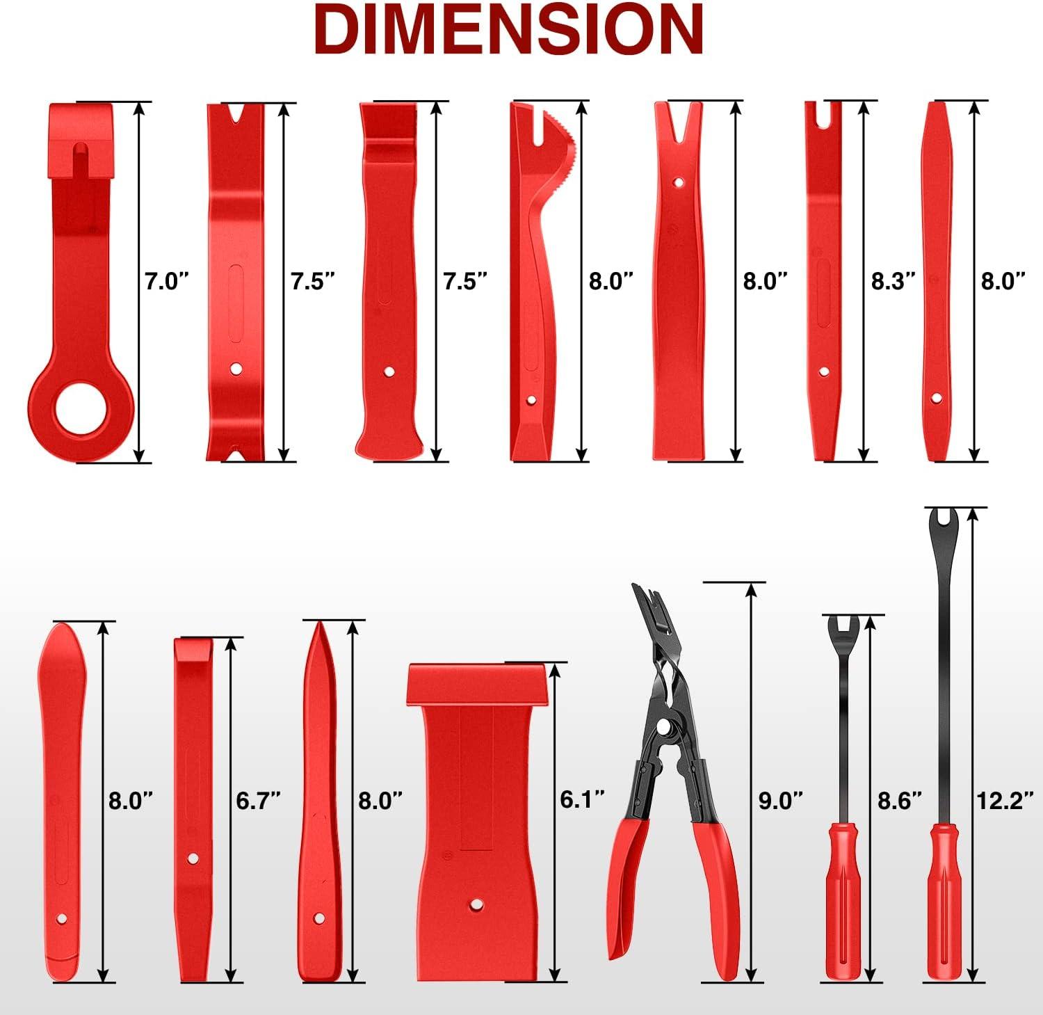 imageNilight 5PCS Auto Trim Removal Tool Set for Car Audio Dash Panel Window Molding Fastener Remover Tool KitRed