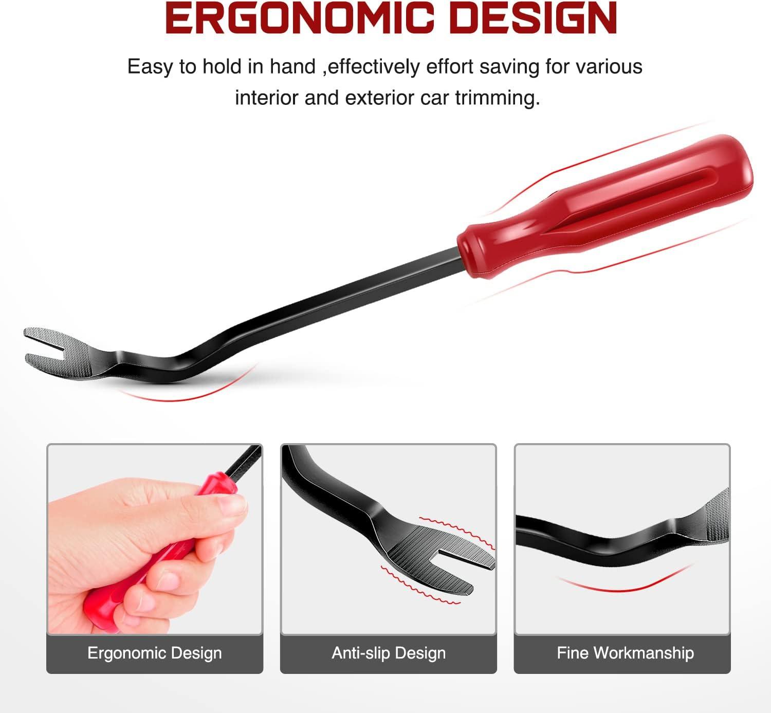 imageNilight 5PCS Auto Trim Removal Tool Set for Car Audio Dash Panel Window Molding Fastener Remover Tool KitRed