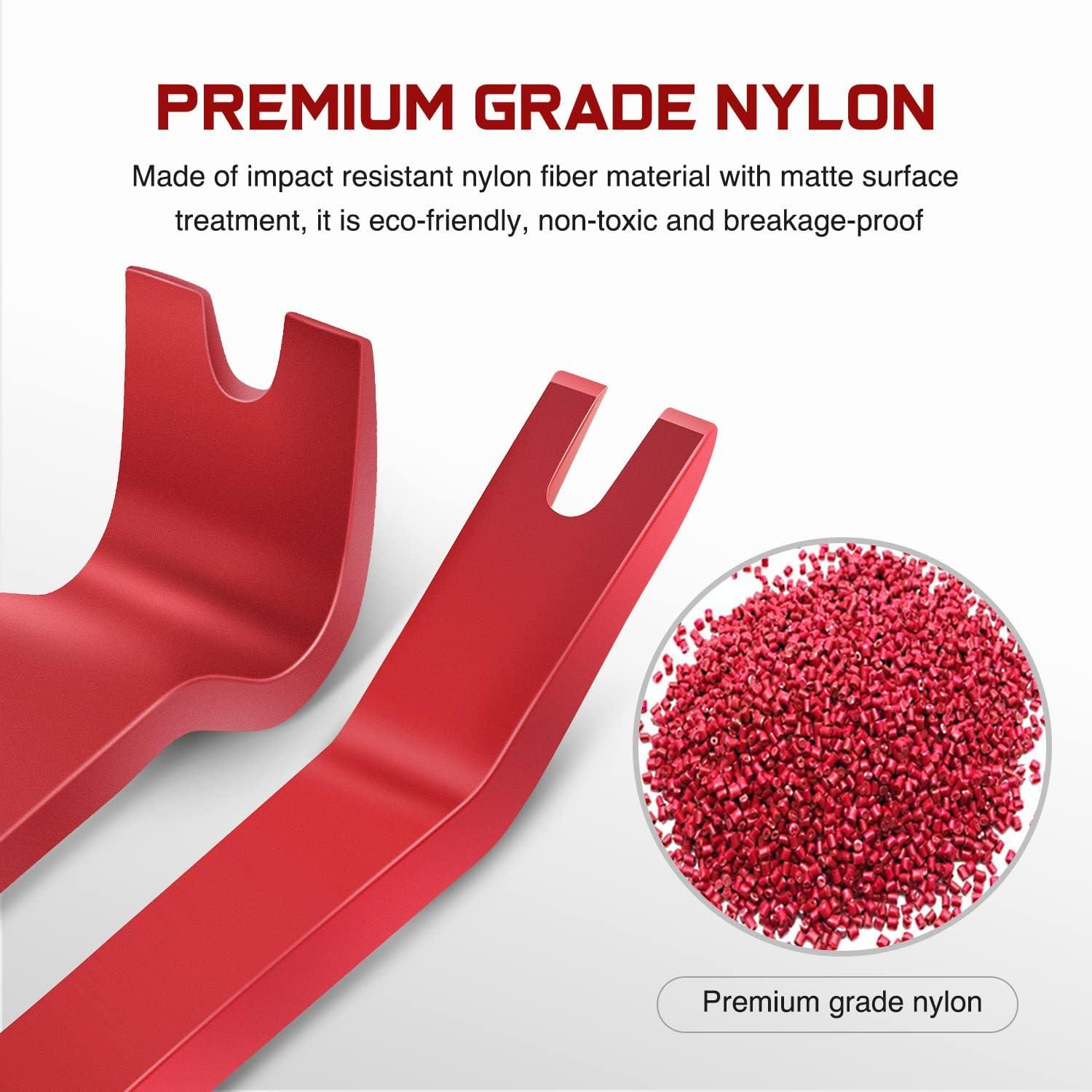 imageNilight 5PCS Auto Trim Removal Tool Set for Car Audio Dash Panel Window Molding Fastener Remover Tool KitRed