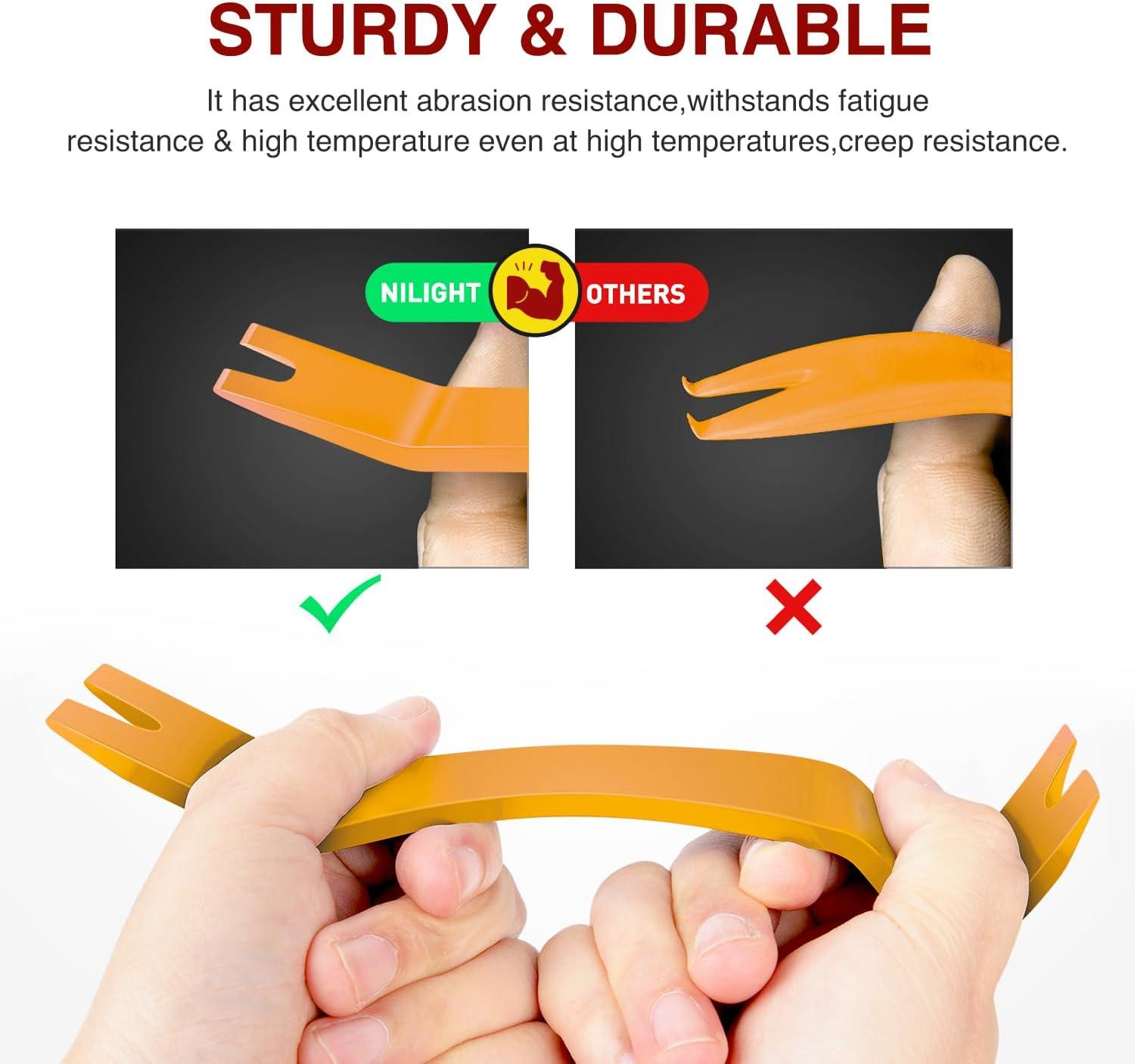 imageNilight 5PCS Auto Trim Removal Tool Set for Car Audio Dash Panel Window Molding Fastener Remover Tool KitYellow