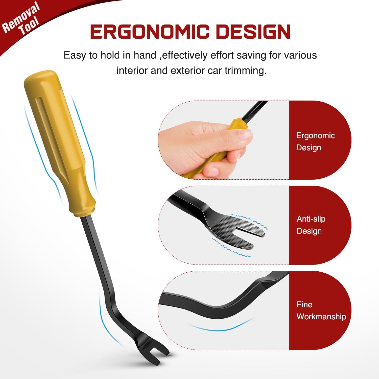 imageNilight 5PCS Auto Trim Removal Tool Set for Car Audio Dash Panel Window Molding Fastener Remover Tool KitYellow