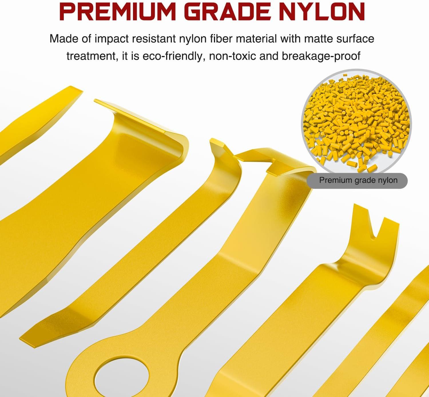 imageNilight 5PCS Auto Trim Removal Tool Set for Car Audio Dash Panel Window Molding Fastener Remover Tool KitYellow