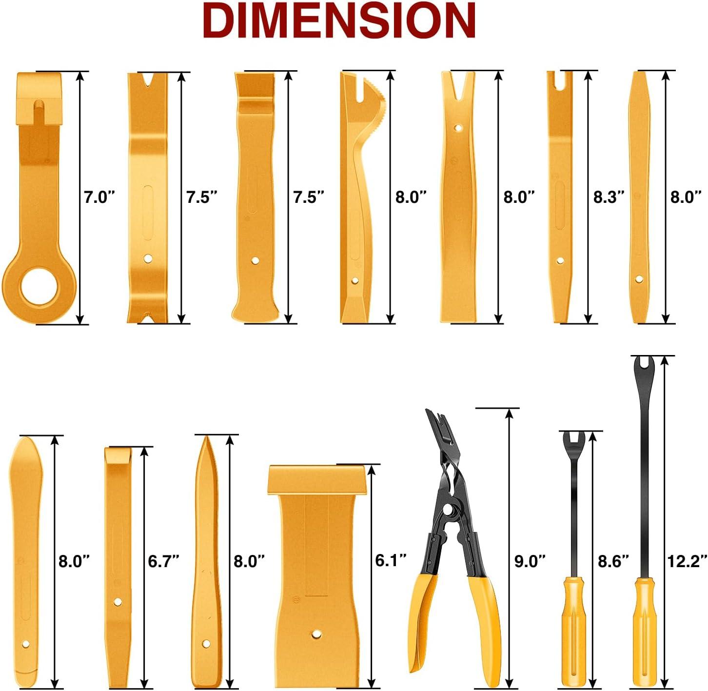 imageNilight 5PCS Auto Trim Removal Tool Set for Car Audio Dash Panel Window Molding Fastener Remover Tool KitYellow