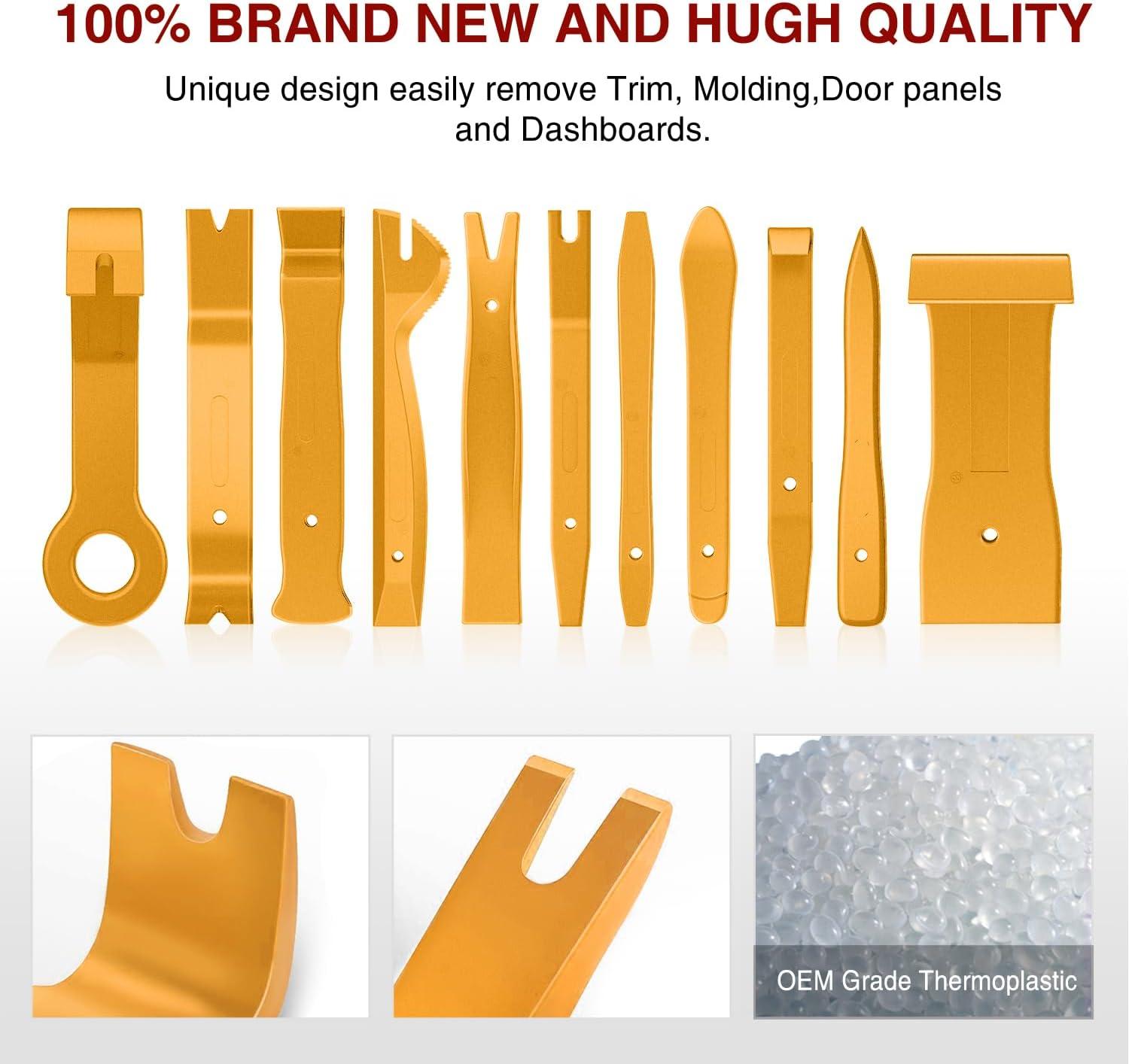 imageNilight 5PCS Auto Trim Removal Tool Set for Car Audio Dash Panel Window Molding Fastener Remover Tool KitYellow