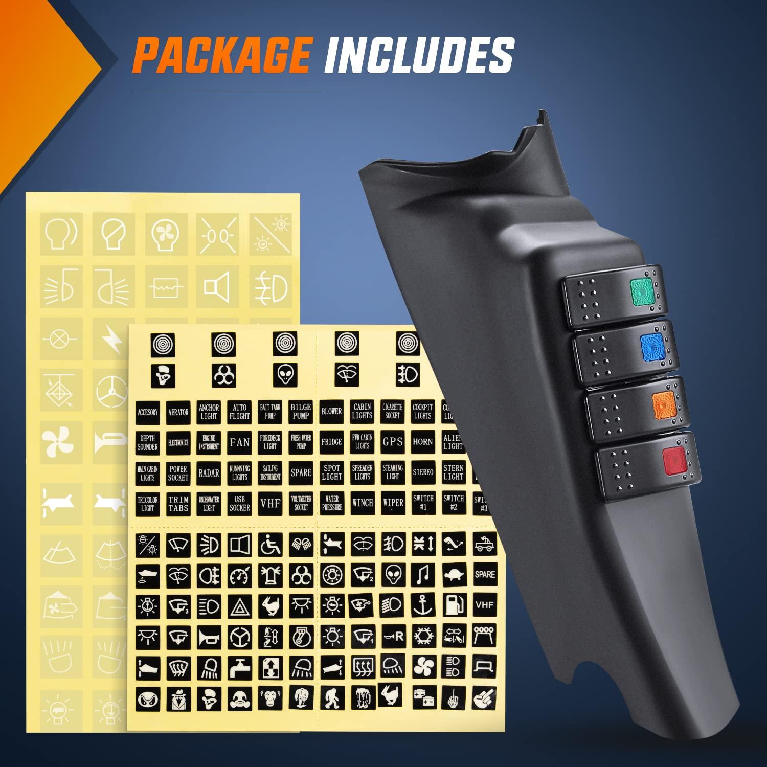 imageNilight 6 Gang Rocker Switch 12V Panel Relay Box Circuit Control System with 80A Breaker Covers and Removals for Jeep Wrangler JK JKU 20072018APillar Switch Pod