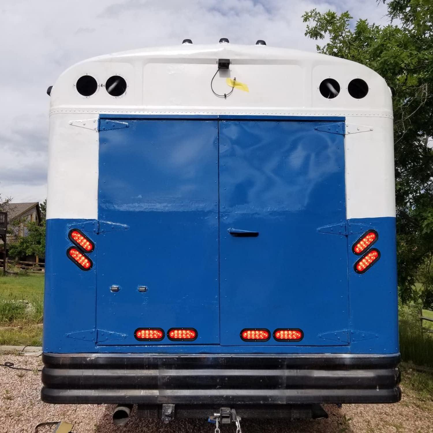 imageNilight 6 Inch Oval Red LED Trailer Tail Light Surface Mount 2PCS 10 LEDs Waterproof Stop Brake Turn Trailers Lights for Truck RV Boat Bus Lorry Camper Van CaravanRed Lights Screws 2Pcs