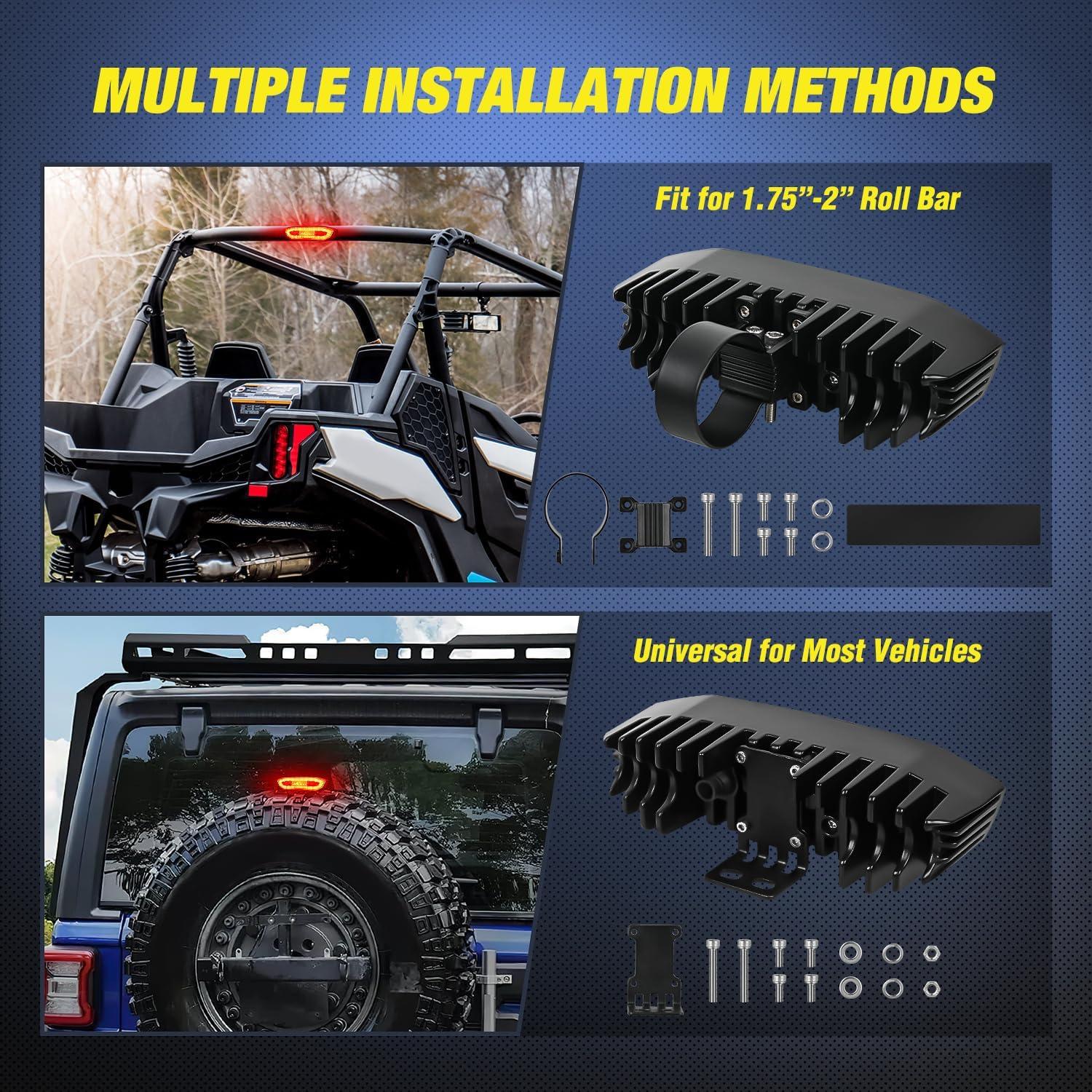 imageNilight 6 Inch Oval Red LED Trailer Tail Light Surface Mount 2PCS 10 LEDs Waterproof Stop Brake Turn Trailers Lights for Truck RV Boat Bus Lorry Camper Van CaravanUTV LED Chase Brake Light