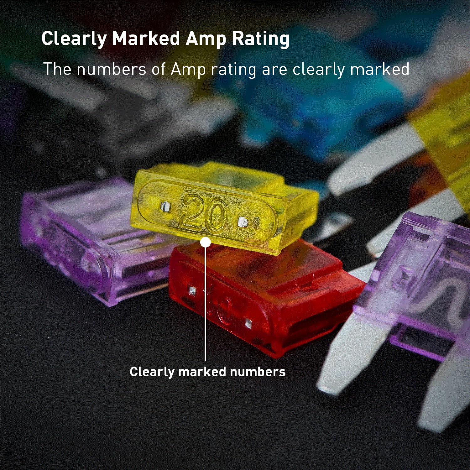 imageNilight 60PCS Micro3 Fuse ATL Blade Assortment Kit 3 Prong Micro Blade Car Fuses Replacement 5A 75A 10A 15A with Puller Tool for Cars Trucks SUVs RVs120Pcs Mini ATMAPM Fuses