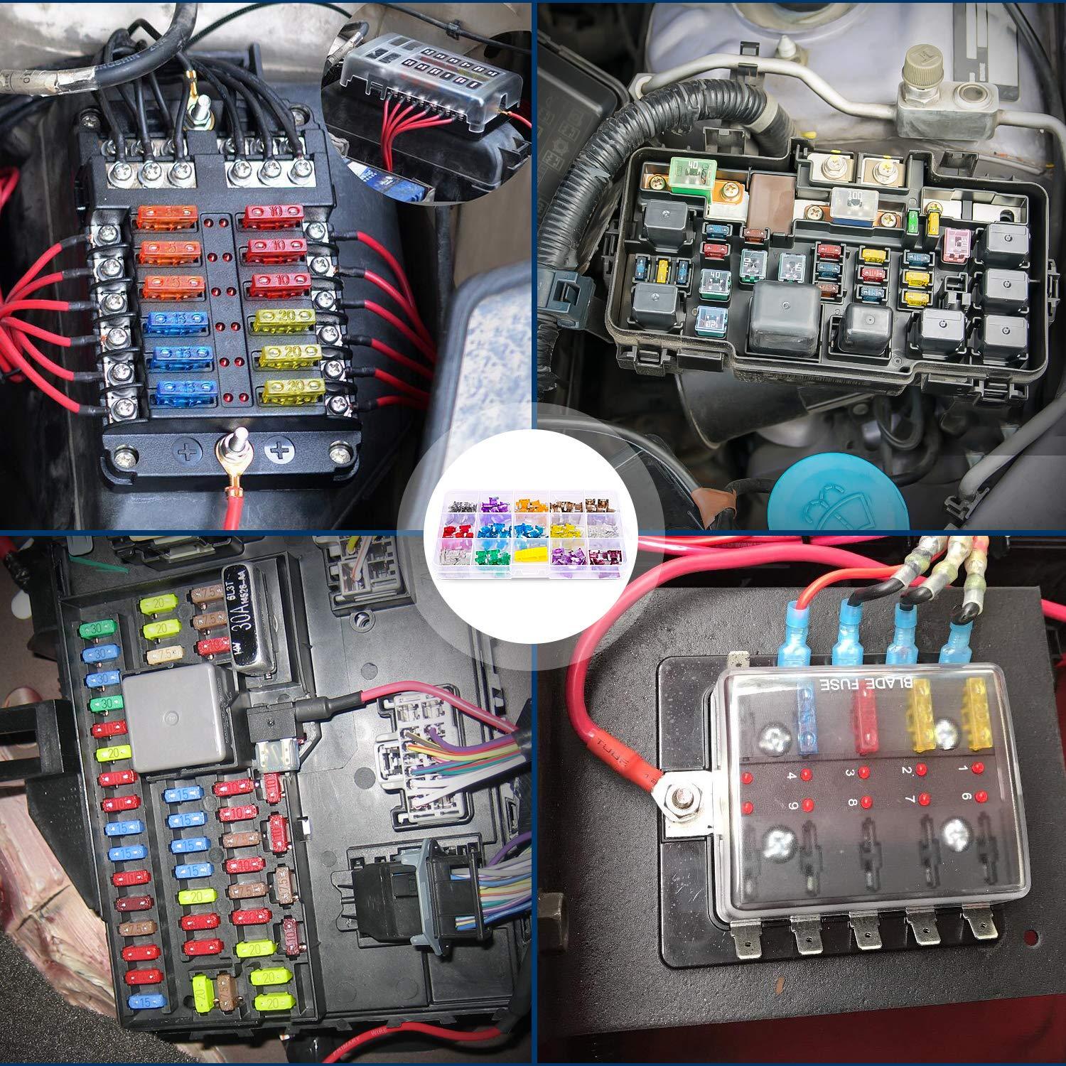 imageNilight 60PCS Micro3 Fuse ATL Blade Assortment Kit 3 Prong Micro Blade Car Fuses Replacement 5A 75A 10A 15A with Puller Tool for Cars Trucks SUVs RVs140Pcs Low Profile Mini Fuse