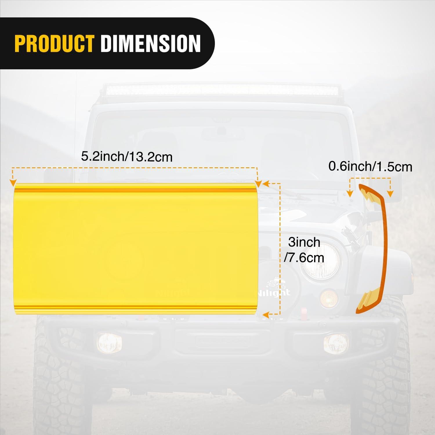 imageNilight 65 Inch LED Light Bar Cover 2 PCS Yellow Protective Covers Durable Polycarbonate Lens Waterproof Dustproof ScratchProof for DoubleRow Lights Off Road Driving Lighting