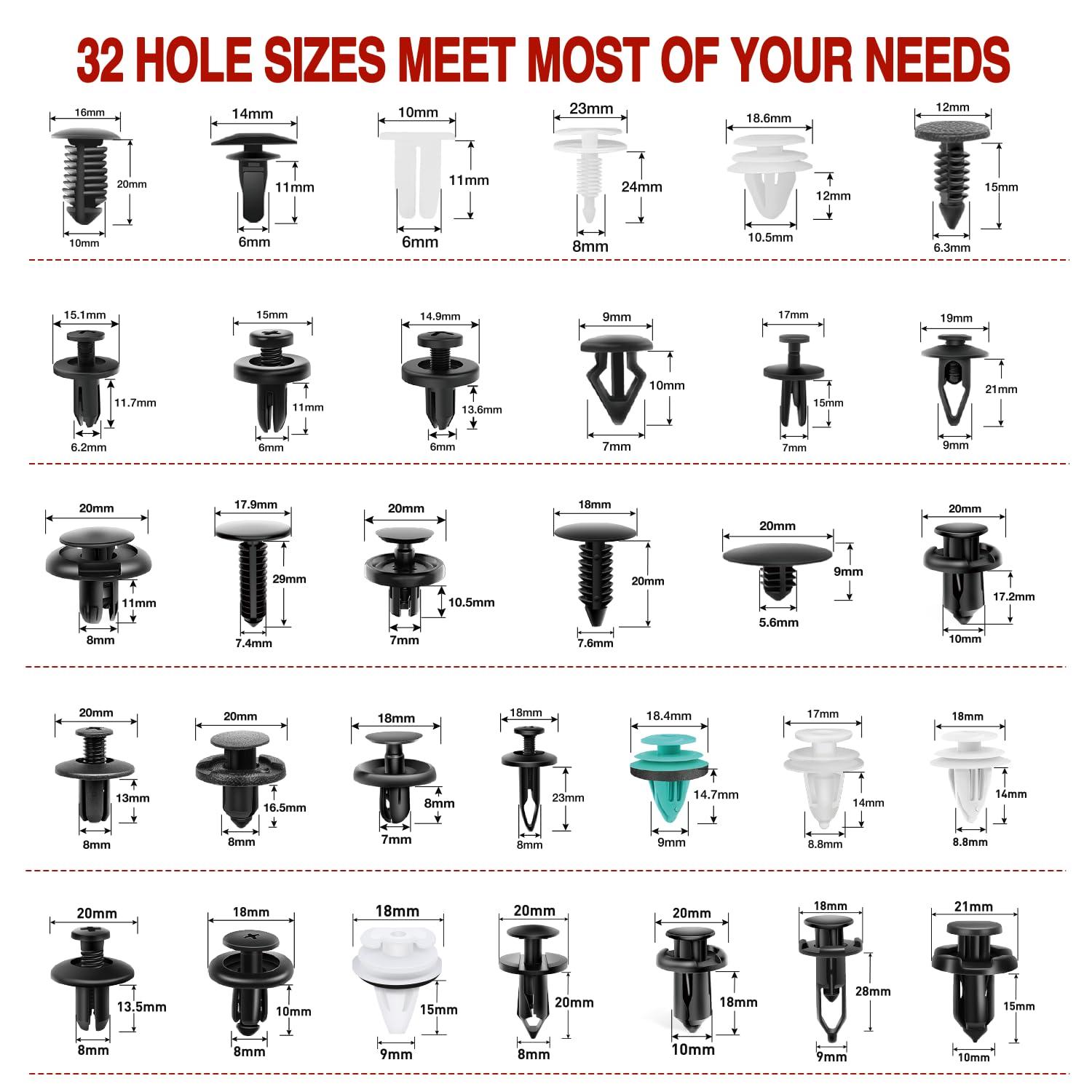 imageNilight 725Pcs Car Push Retainer Clips ampamp Auto Fasteners Assortment 23 Most Popular Sizes Nylon Bumper Fender Rivets with 10 Cable Ties and Fasteners Remover for Toyota GM Ford Honda Chevy1115Pcs Clips Remover