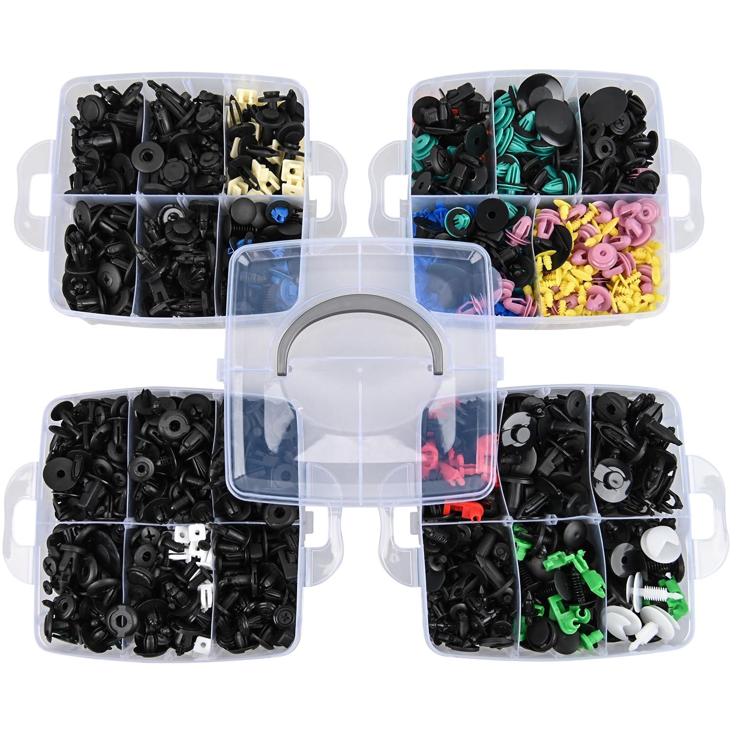 imageNilight 725Pcs Car Push Retainer Clips ampamp Auto Fasteners Assortment 23 Most Popular Sizes Nylon Bumper Fender Rivets with 10 Cable Ties and Fasteners Remover for Toyota GM Ford Honda Chevy1295Pcs