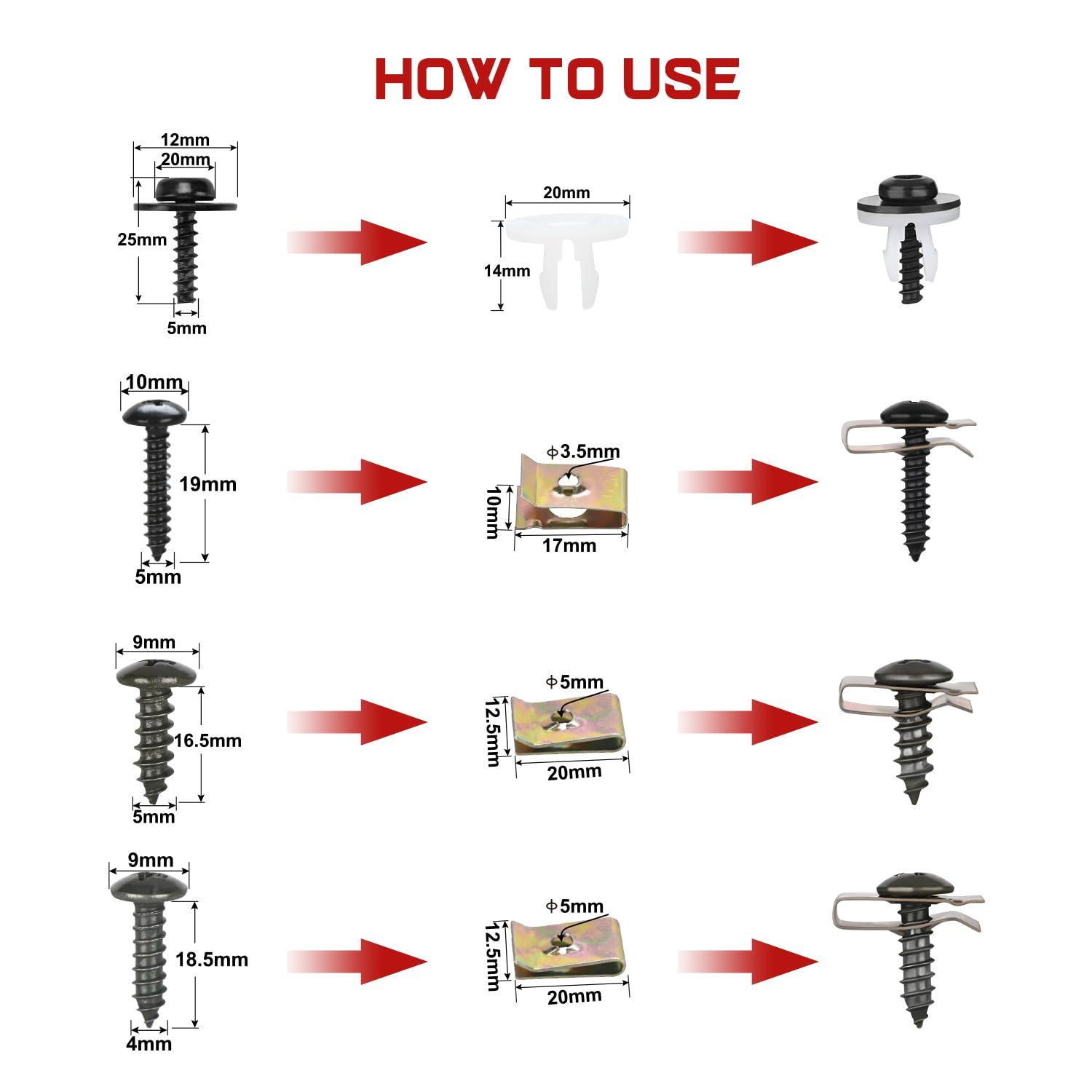 imageNilight 725Pcs Car Push Retainer Clips ampamp Auto Fasteners Assortment 23 Most Popular Sizes Nylon Bumper Fender Rivets with 10 Cable Ties and Fasteners Remover for Toyota GM Ford Honda Chevy795Pcs