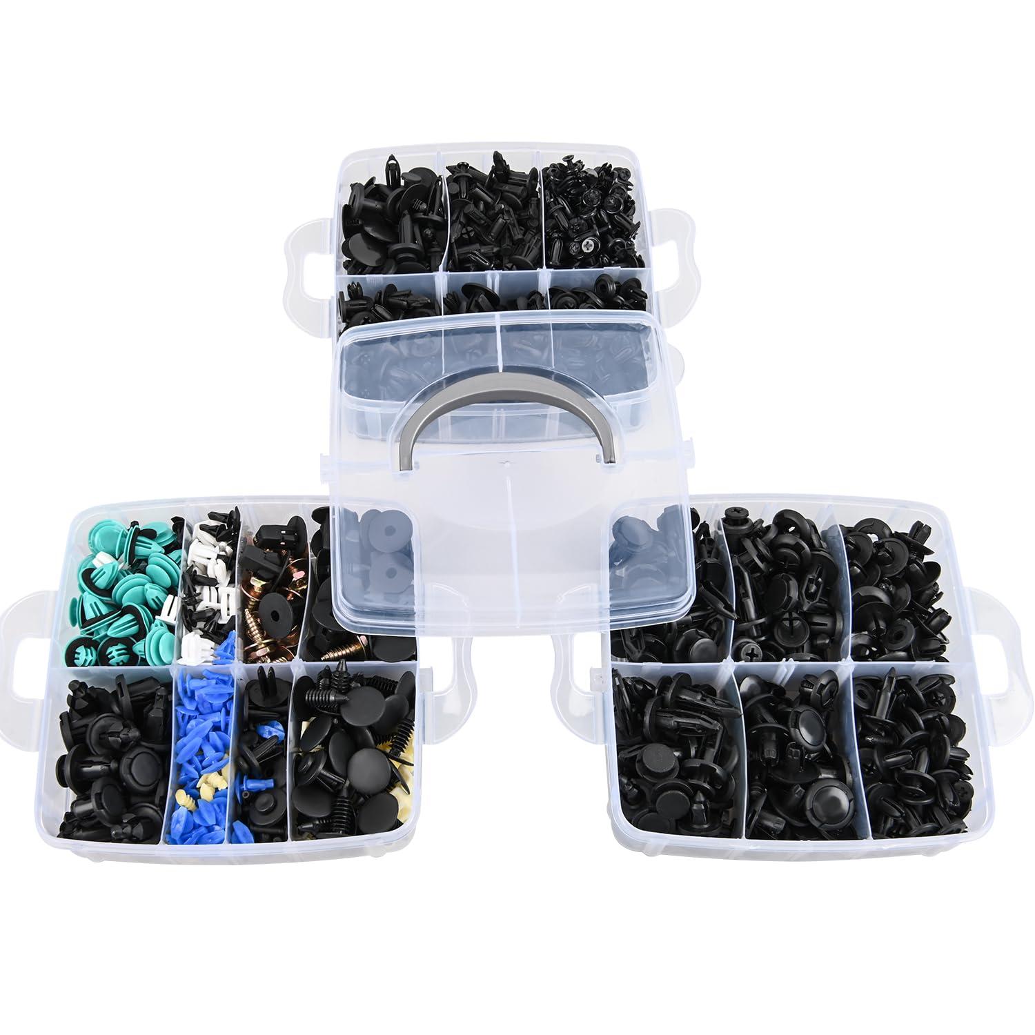imageNilight 725Pcs Car Push Retainer Clips ampamp Auto Fasteners Assortment 23 Most Popular Sizes Nylon Bumper Fender Rivets with 10 Cable Ties and Fasteners Remover for Toyota GM Ford Honda Chevy900Pcs