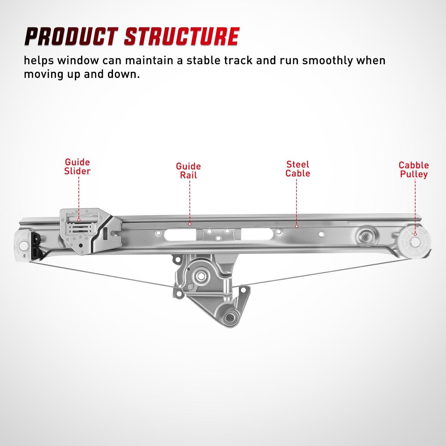 imageNilight 740480 Rear Driver Side Window Regulator Compatible with 19992005 BMW E46 323i 328i 325i 325xi 330i 330xi SedanWagon OnlyOE Replacement