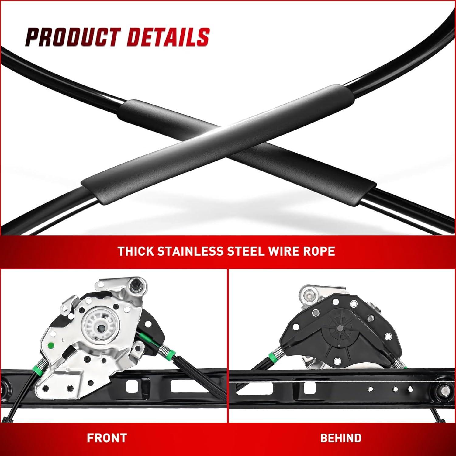 imageNilight 740484 Front Driver Side Power Window RegulatorCompatible with BMW E46 323i 325i 325xi 328i 330i 330xi 1999 2000 2001 2002 2003 2004 2005