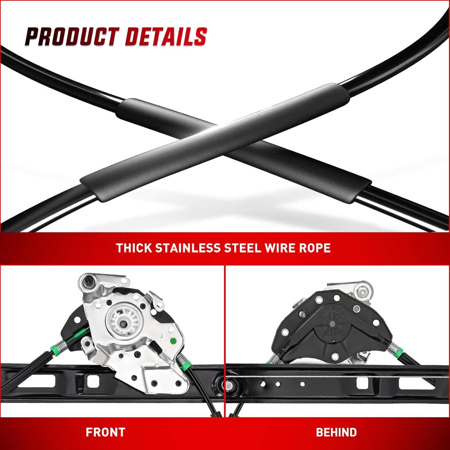 imageNilight 740485 Front Passenger Side Power Window RegulatorCompatible with BMW E46 323i 325i 325xi 328i 330i 330xi 1999 2000 2001 2002 2003 2004 2005