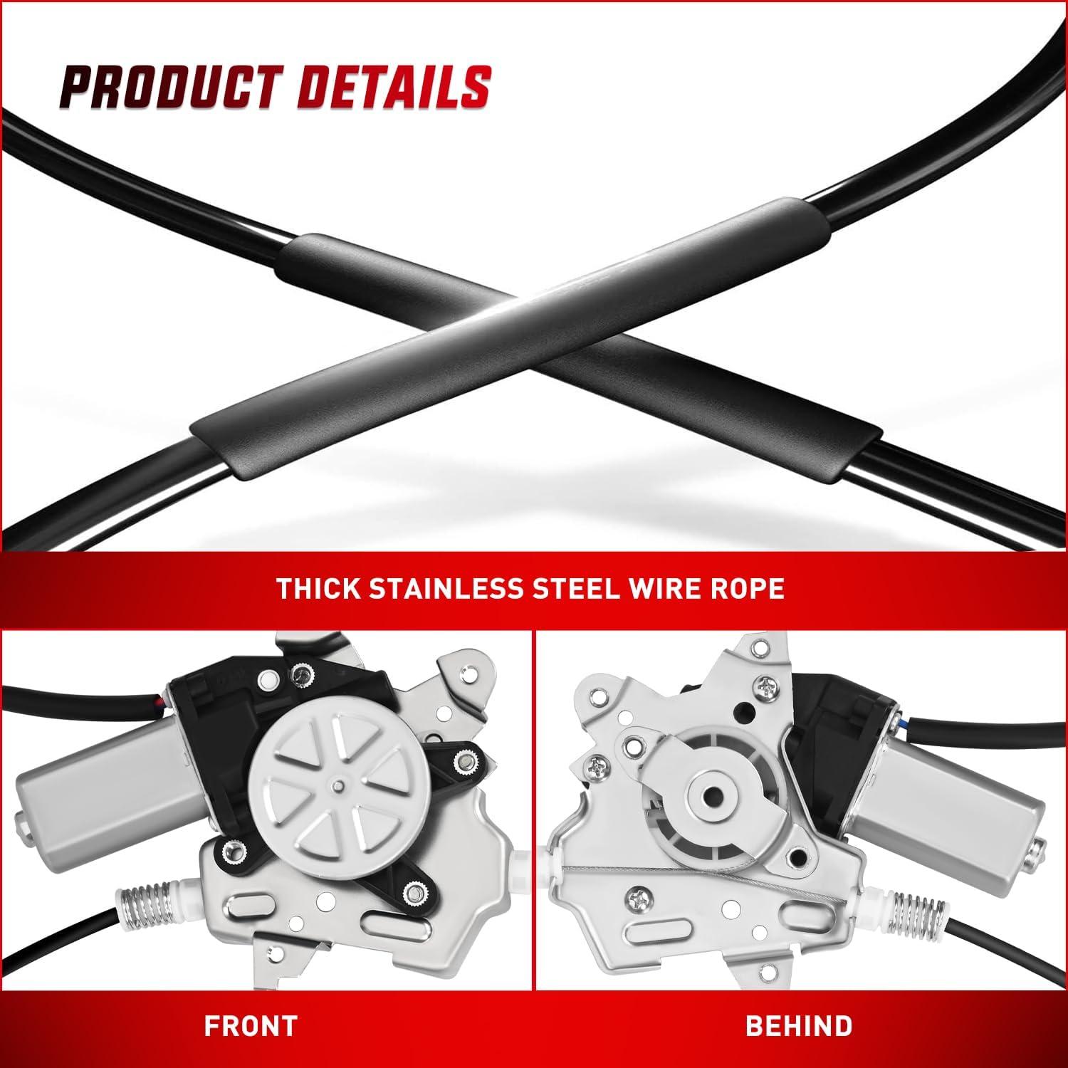 imageNilight 741348 Window RegulatorMotor Front Driver Side Compatible with Nissan Frontier 2005 2006 2007 2008 2009 2010 2011 2012 2013 2014 2015 only use Connector 2 Pins