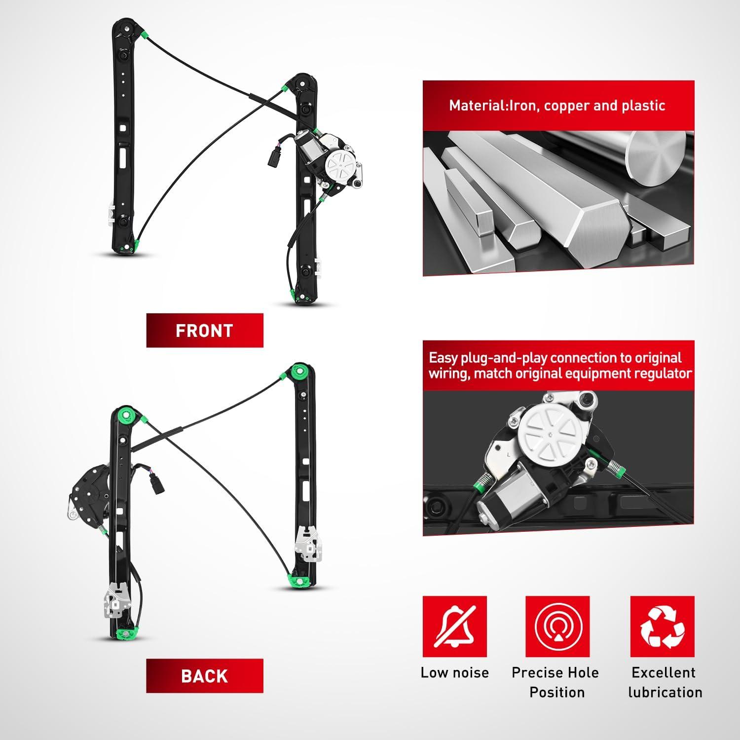 imageNilight 741484 Power Window RegulatorMotor Front Driver Side Compatible with BMW E46 325i 328i 330i 1999 2000 2001 2002 2003 2004 2005 Sedan