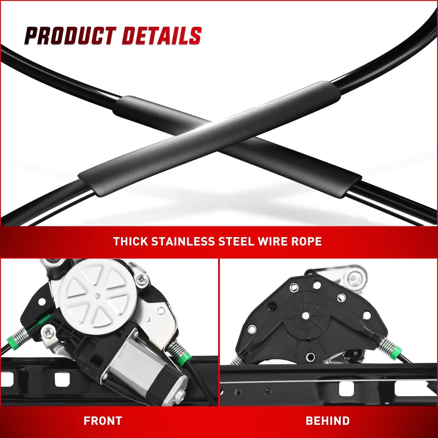 imageNilight 741485 Power Window RegulatorMotor Front Passenger Side Compatible with BMW E46 325i 328i 330i 1999 2000 2001 2002 2003 2004 2005 Sedan