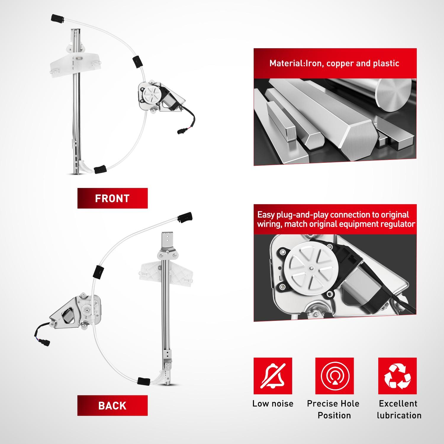 imageNilight 741527 Power Window RegulatorMotor Front Passenger Side Compatible with Jeep Liberty KJ 2002 2003 2004 2005 2006Front Right SideFront Driver
