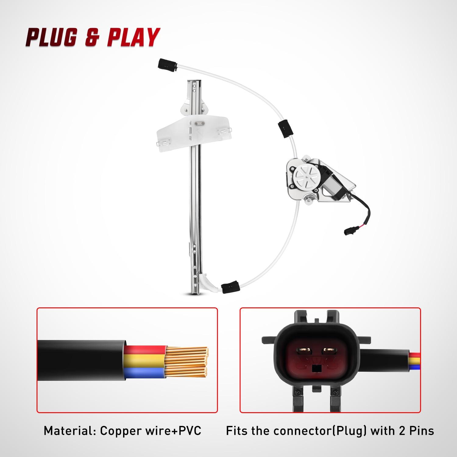 imageNilight 741527 Power Window RegulatorMotor Front Passenger Side Compatible with Jeep Liberty KJ 2002 2003 2004 2005 2006Front Right SideFront Driver