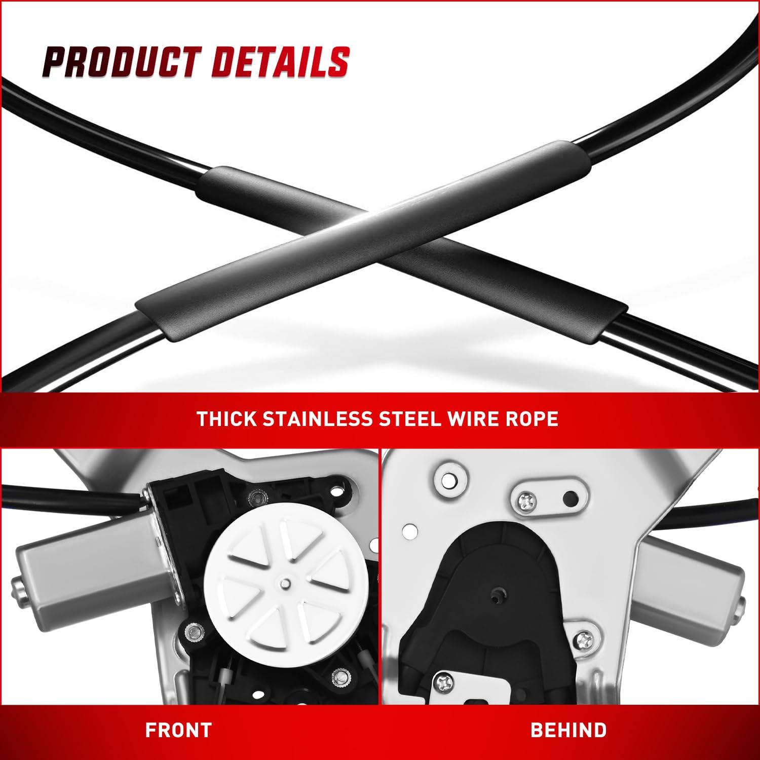 imageNilight 741578 Window Regulator and Motor Rear Driver SideCompatible with Cadillac EscaladeChevy AvalancheSilveradoGMC Sierra Yukon 1500 2500 3500 2000 2001 2002 2003 2004 2005 2006 2007Rear Passenger