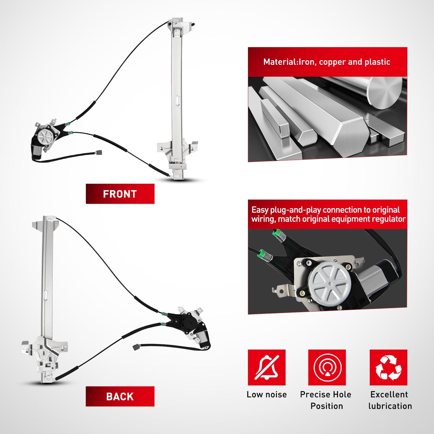 imageNilight 741586 Window RegulatorMotor Front Driver Side Compatible with 20032014 Ford E150 E250 Econoline E350 E450 E550 Super Duty 2004 2005 2006 2007 2008 2009 2010 2011 2012 2013 2014Front Driver