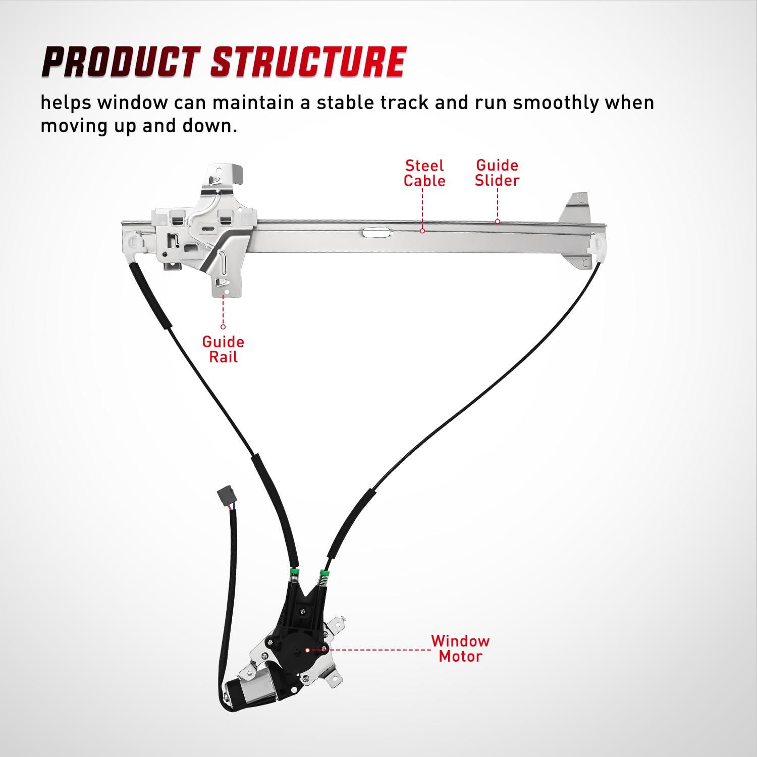 imageNilight 741586 Window RegulatorMotor Front Driver Side Compatible with 20032014 Ford E150 E250 Econoline E350 E450 E550 Super Duty 2004 2005 2006 2007 2008 2009 2010 2011 2012 2013 2014Front Driver