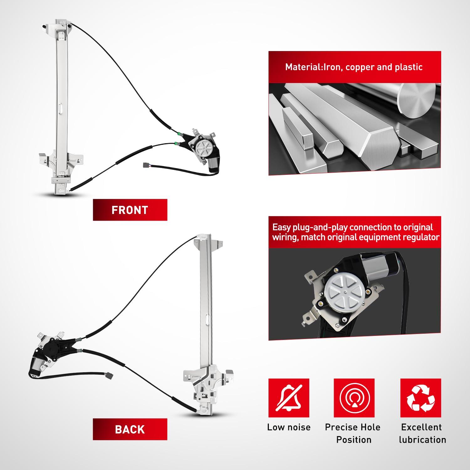 imageNilight 741586 Window RegulatorMotor Front Driver Side Compatible with 20032014 Ford E150 E250 Econoline E350 E450 E550 Super Duty 2004 2005 2006 2007 2008 2009 2010 2011 2012 2013 2014Front Passenger