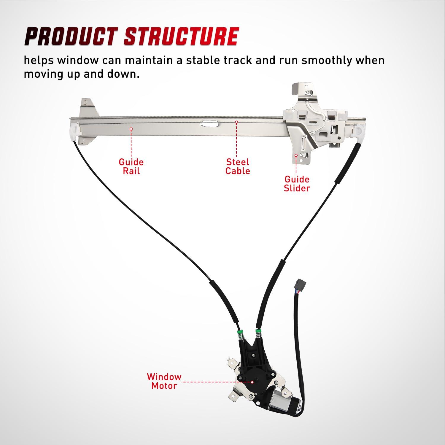 imageNilight 741586 Window RegulatorMotor Front Driver Side Compatible with 20032014 Ford E150 E250 Econoline E350 E450 E550 Super Duty 2004 2005 2006 2007 2008 2009 2010 2011 2012 2013 2014Front Passenger