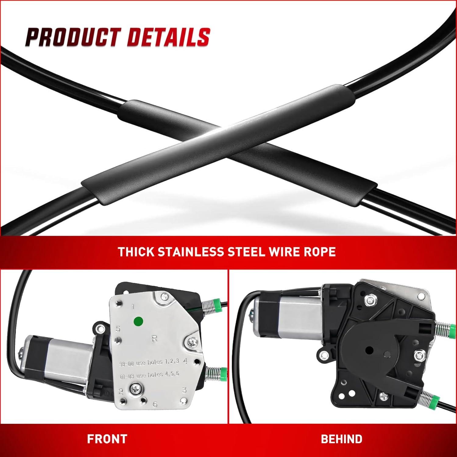 imageNilight 741648 Power Window Regulator and Motor Front Passenger Side Compatible with Dodge Dakota 2000 2001 2002 2003 2004Dodge Durango 1998 1999 2000 2001 2002 2003Front Left Side