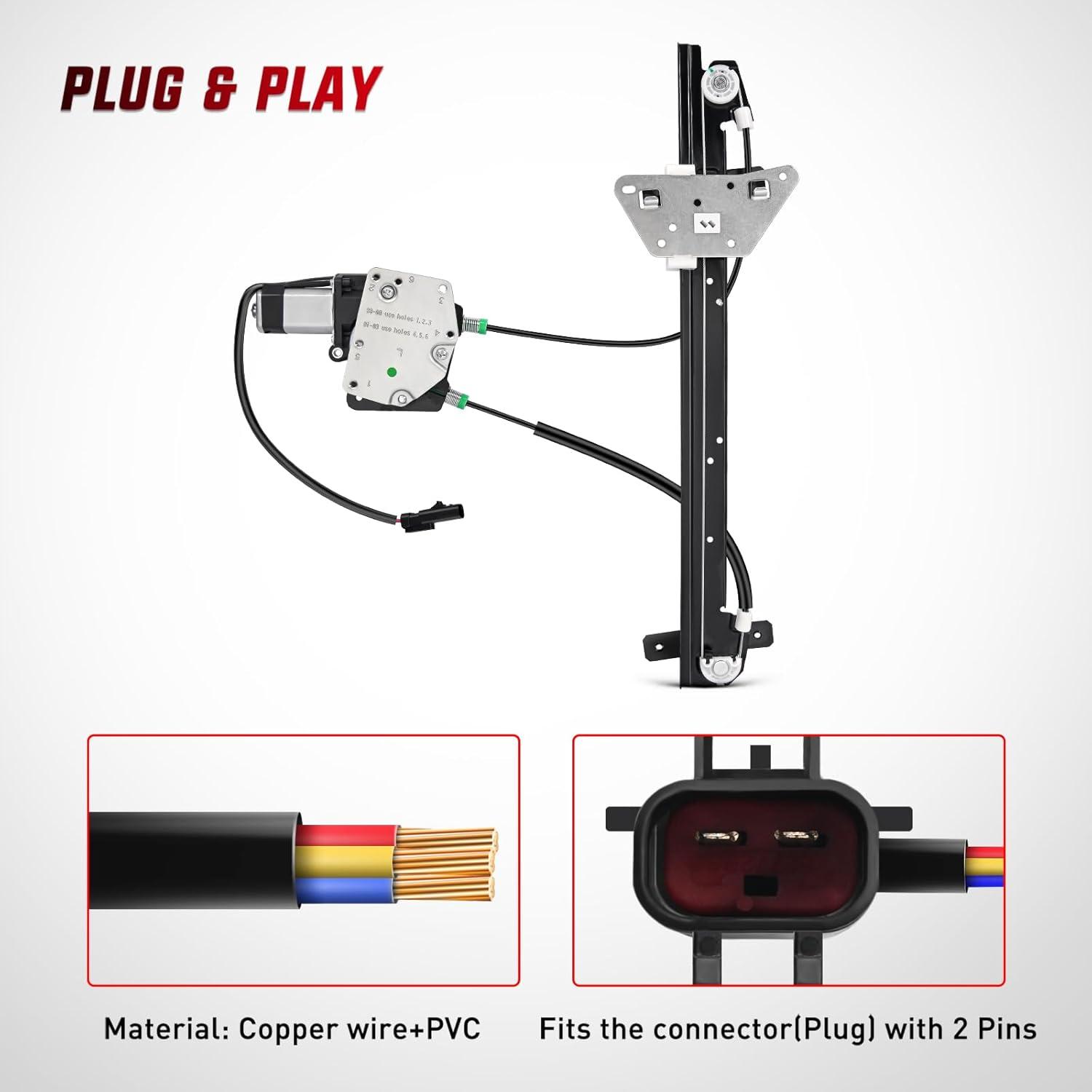 imageNilight 741649 Power Window Regulator and Motor Front Driver Side Compatible with Dodge Dakota 2000 2001 2002 2003 2004Dodge Durango 1998 1999 2000 2001 2002 2003Front Left Side