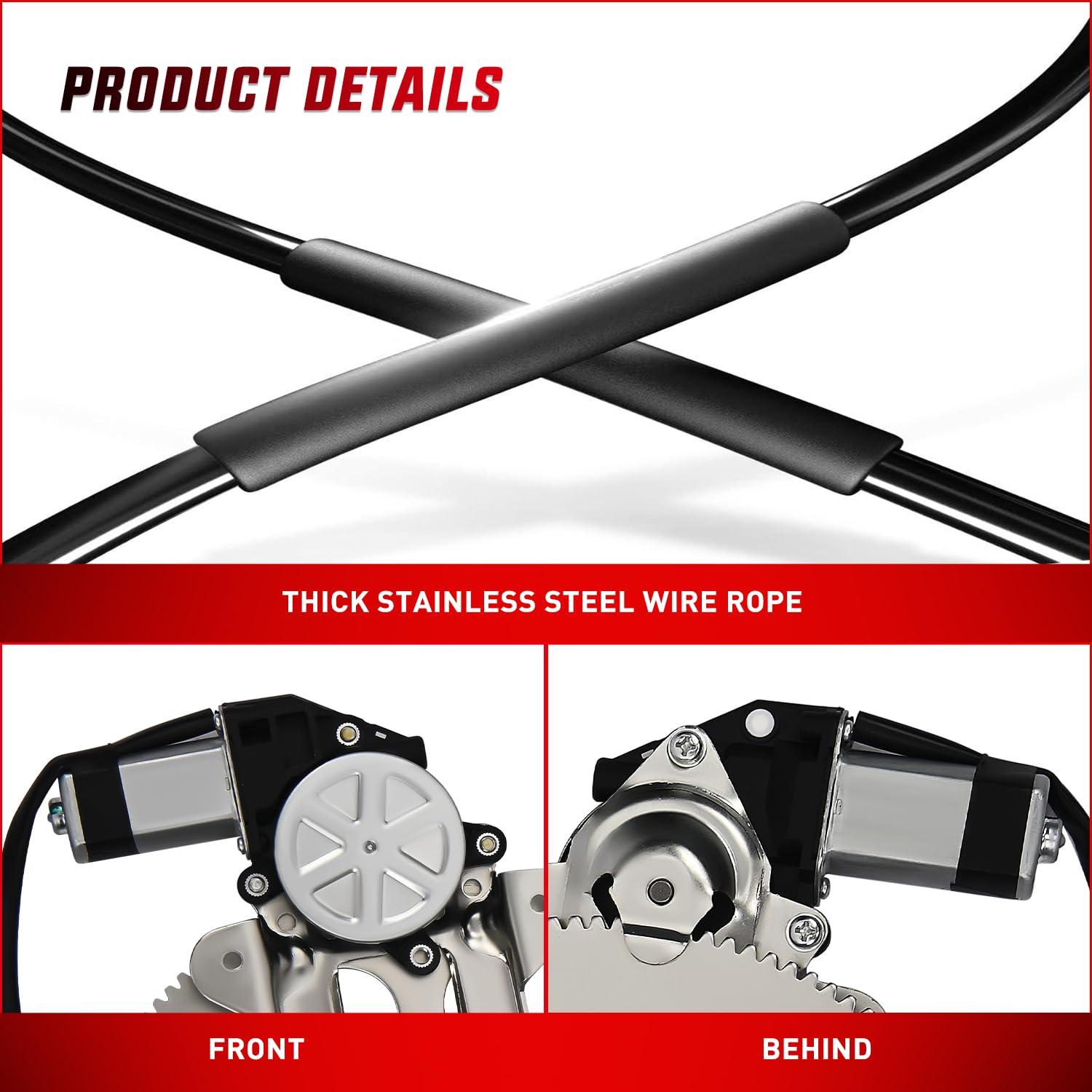 imageNilight 741655 Window RegulatorMotor Front Driver Side Compatible with 19882002 Chevrolet Blazer C1500 C2500 C3500 K1500 K2500 K3500 Tahoe GMC Yukon 1996 1997 1998 1999 2000 2001 2002Front Driver