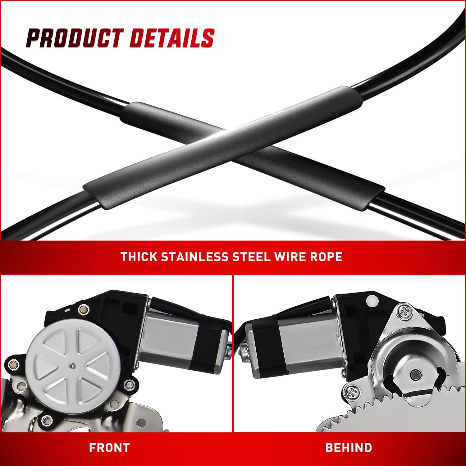 imageNilight 741655 Window RegulatorMotor Front Driver Side Compatible with 19882002 Chevrolet Blazer C1500 C2500 C3500 K1500 K2500 K3500 Tahoe GMC Yukon 1996 1997 1998 1999 2000 2001 2002Front Passenger