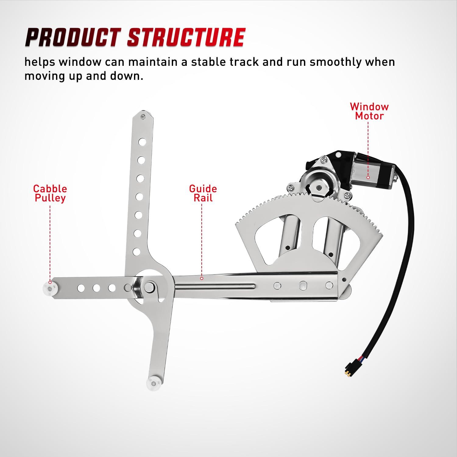 imageNilight 741655 Window RegulatorMotor Front Driver Side Compatible with 19882002 Chevrolet Blazer C1500 C2500 C3500 K1500 K2500 K3500 Tahoe GMC Yukon 1996 1997 1998 1999 2000 2001 2002Front Driver