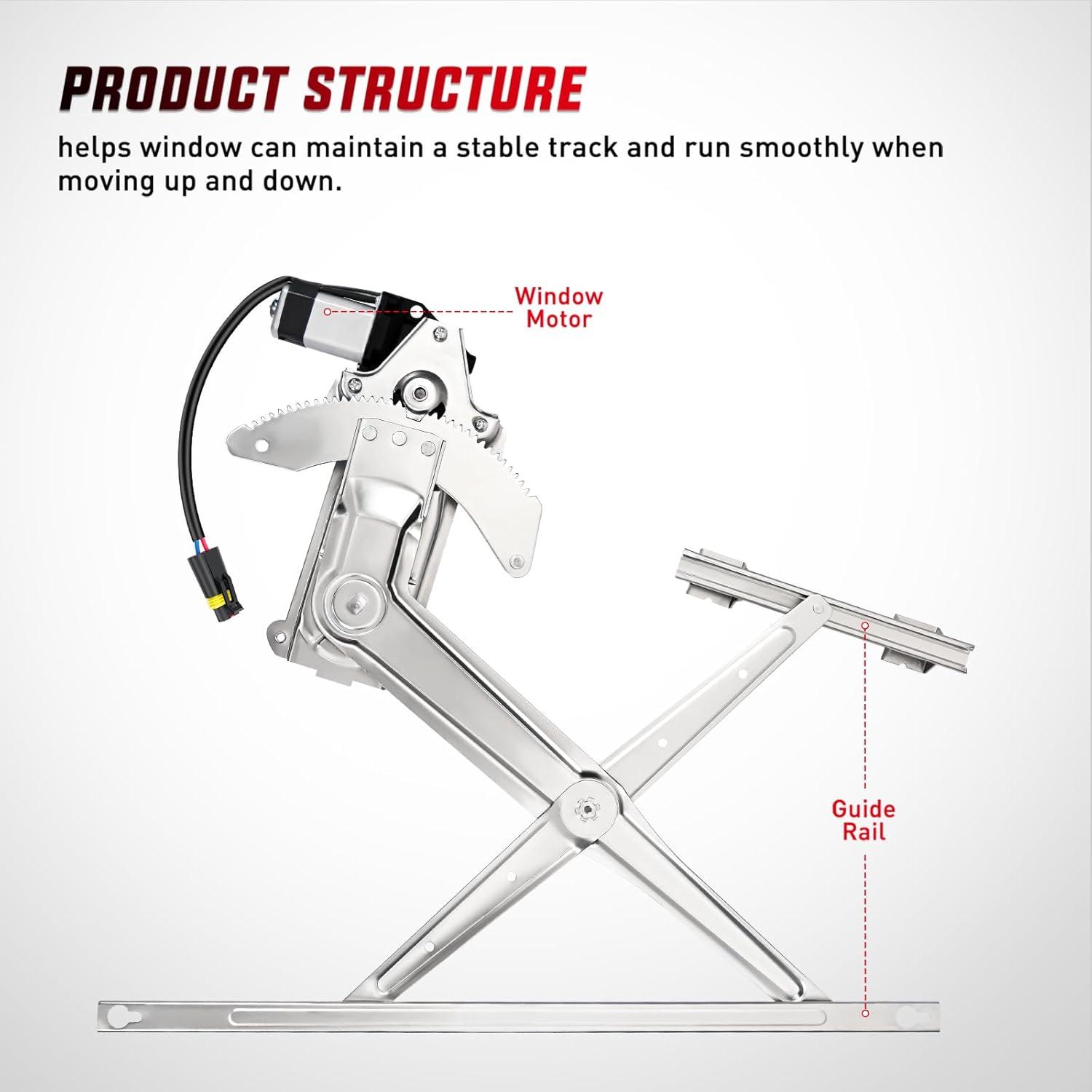 imageNilight 741752 Power Window Regulator and Motor Front Passenger Side Compatible with Dodge Ram 1500 1994 1995 1996 1997 1998 1999 2000 2001Ram 2500 3500 19942002Front Right Side