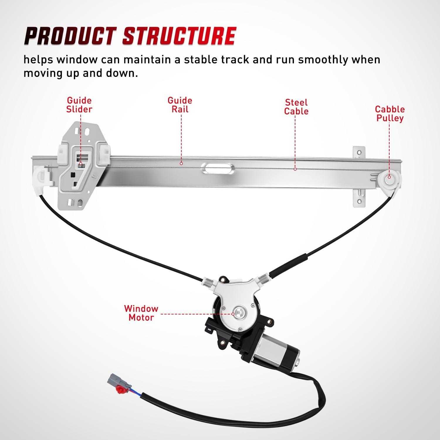 imageNilight 748513 Power Window Regulator and Motor Assembly Rear Passenger Side OE Replacement for Honda Pilot 2003 2004 2005 2006 2007 2008