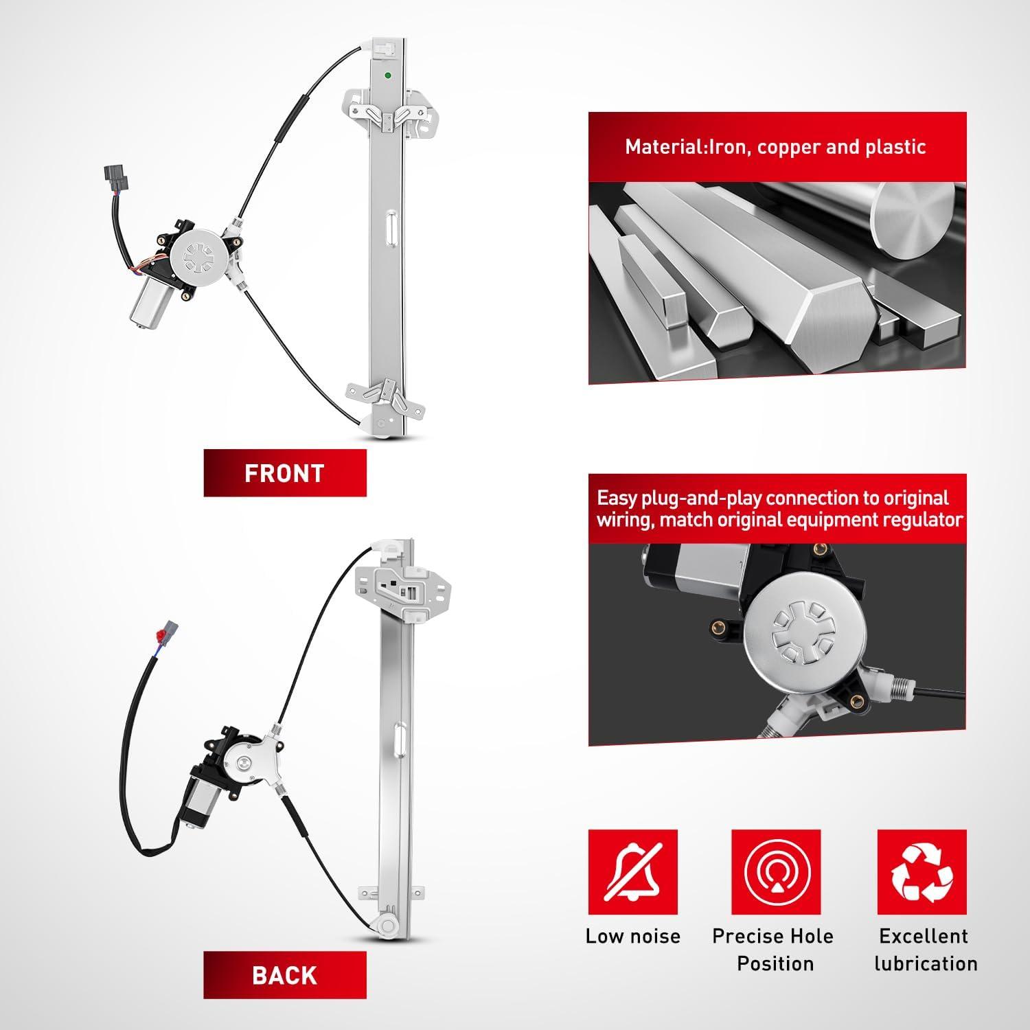 imageNilight 748513 Power Window Regulator and Motor Assembly Rear Passenger Side OE Replacement for Honda Pilot 2003 2004 2005 2006 2007 2008