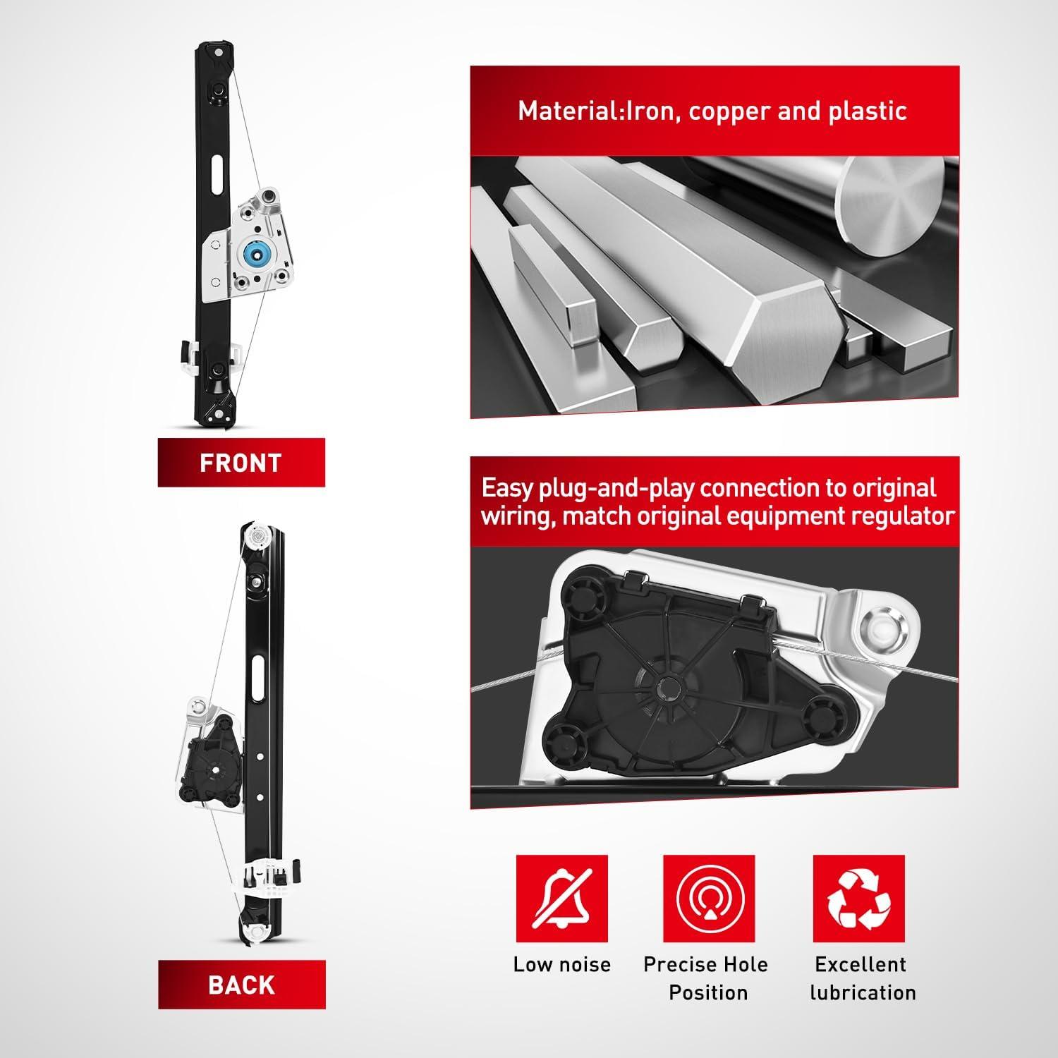 imageNilight 749468 Rear Driver Side Power Window RegulatorCompatible with BMW E90 E91 323i 325i 325xi 328i 328i xDrive 330i 330xi 335i 335xi M3 2006 2007 2008 2009 2010 2011