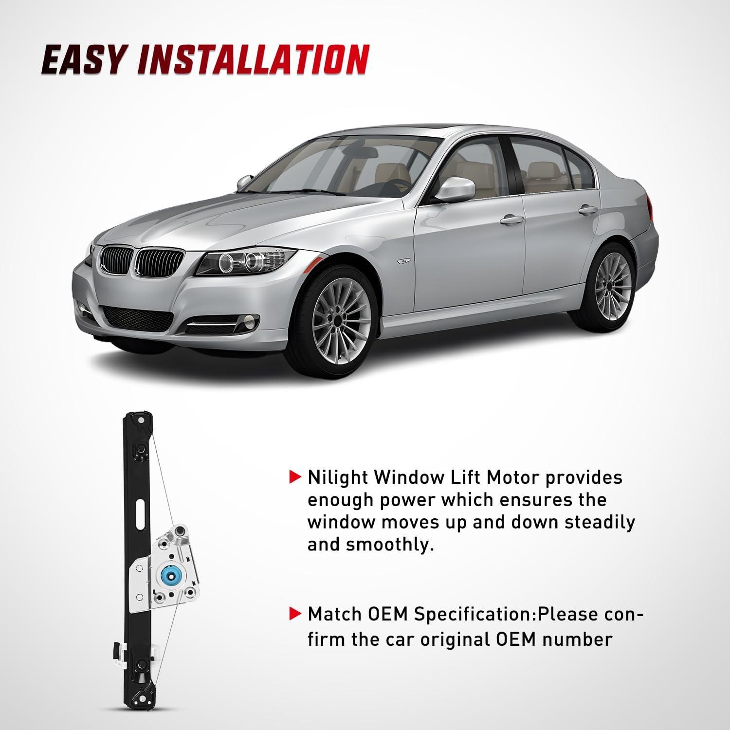imageNilight 749468 Rear Driver Side Power Window RegulatorCompatible with BMW E90 E91 323i 325i 325xi 328i 328i xDrive 330i 330xi 335i 335xi M3 2006 2007 2008 2009 2010 2011