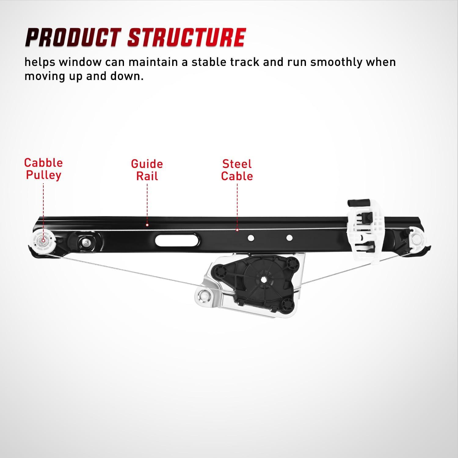 imageNilight 749468 Rear Driver Side Power Window RegulatorCompatible with BMW E90 E91 323i 325i 325xi 328i 328i xDrive 330i 330xi 335i 335xi M3 2006 2007 2008 2009 2010 2011