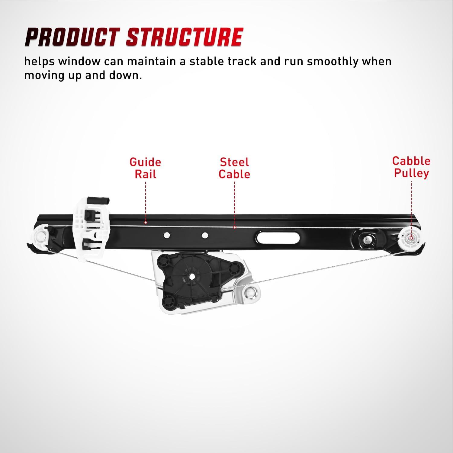 imageNilight 749469 Rear Passenger Side Power Window RegulatorCompatible with BMW E90 E91 323i 325i 325xi 328i 328i xDrive 330i 330xi 335i 335xi M3 2006 2007 2008 2009 2010 2011