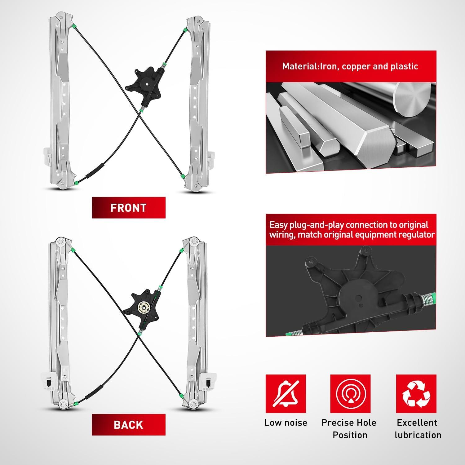 imageNilight 749508 Power Window Regulator Front Driver Side OE Replacement for Chrysler Town Country 20082016  Direct Fit