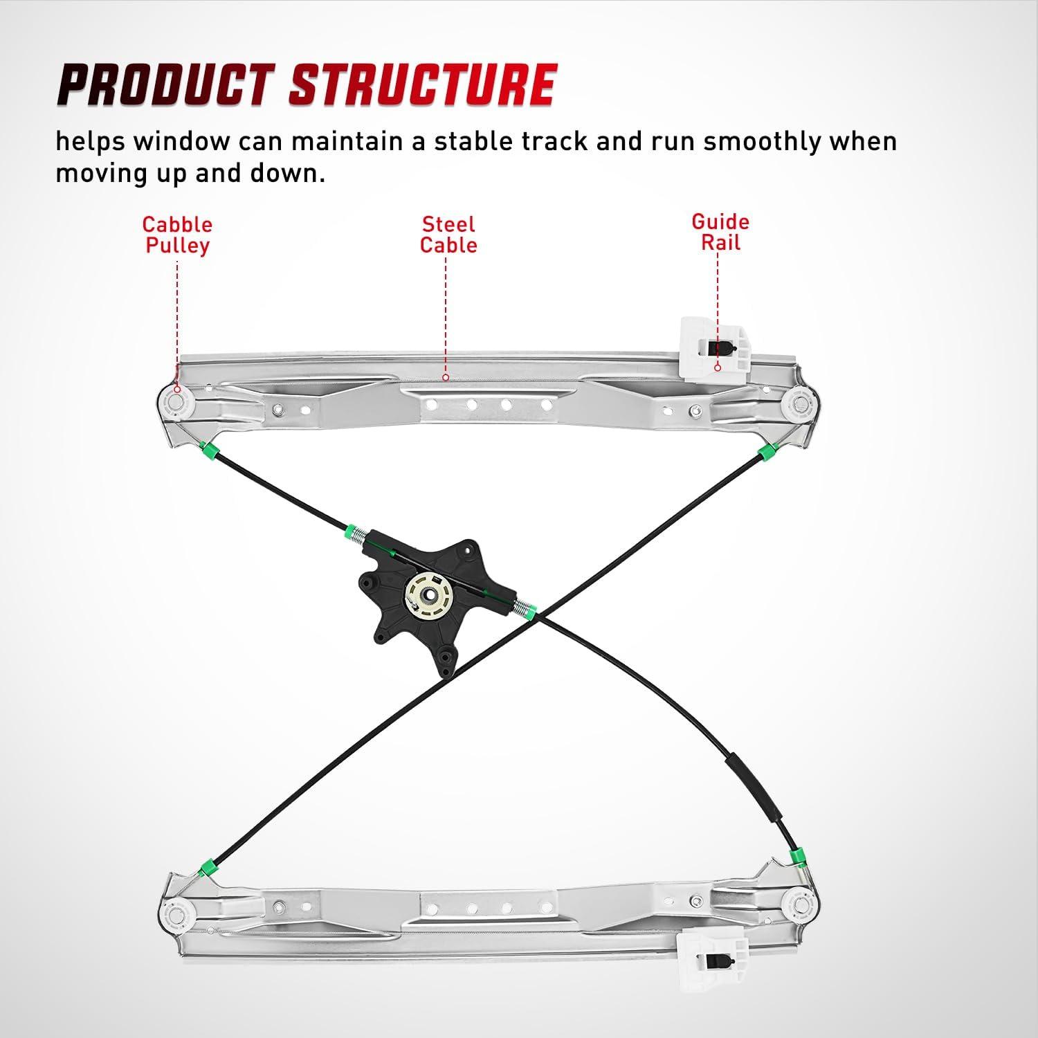 imageNilight 749508 Power Window Regulator Front Driver Side OE Replacement for Chrysler Town Country 20082016  Direct Fit