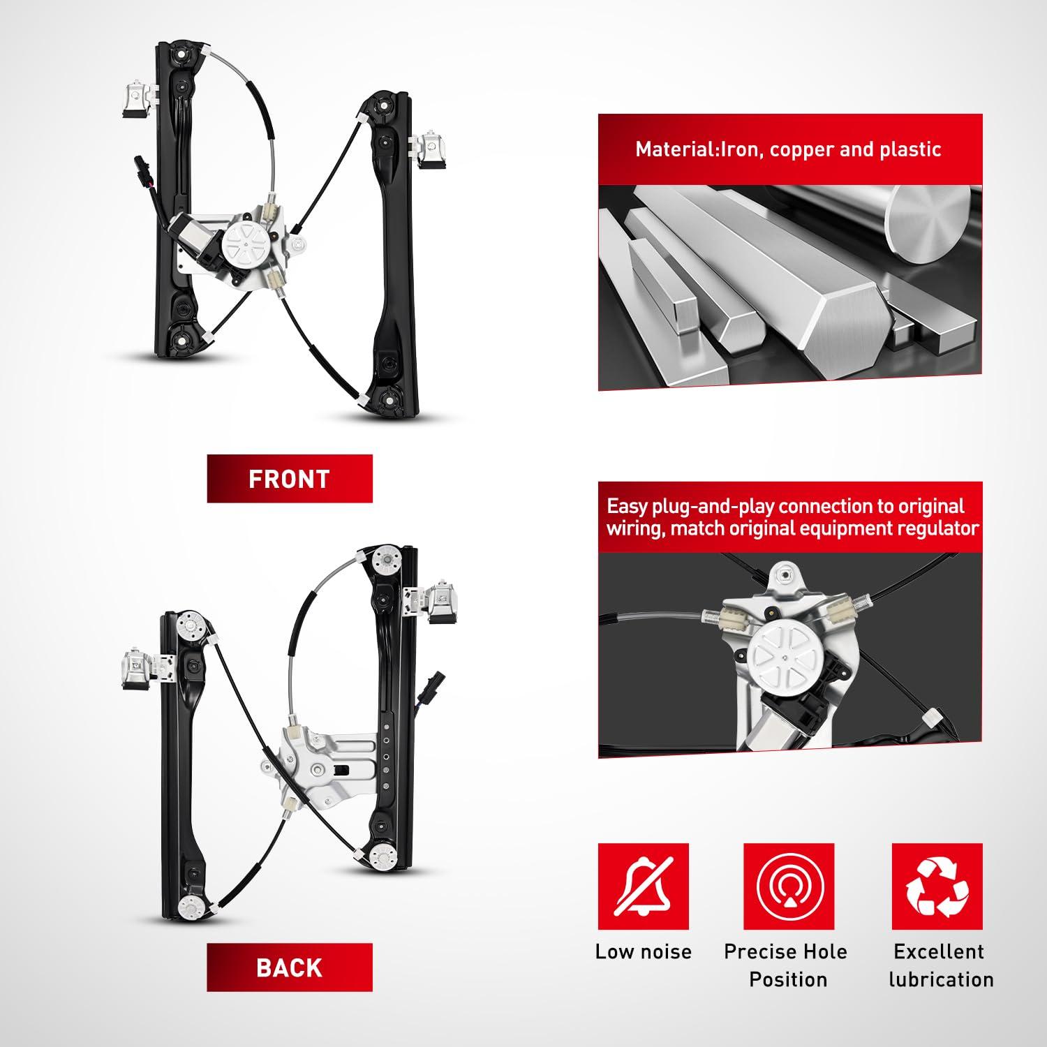 imageNilight 751739 Power Window Regulator with Motor for Front Driver Side Compatible with Chevy Cruze 2012 2013 2014 2015 2016 Chevy Cruze Limited Front Left SideFront Driver