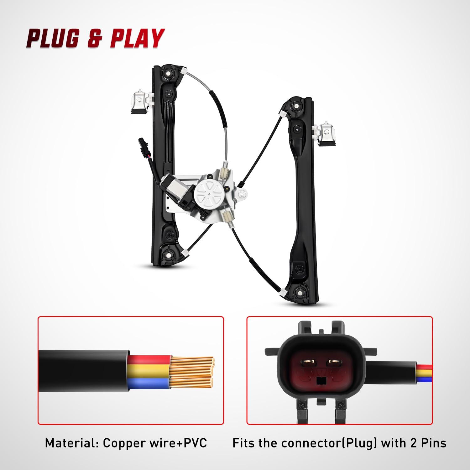 imageNilight 751739 Power Window Regulator with Motor for Front Driver Side Compatible with Chevy Cruze 2012 2013 2014 2015 2016 Chevy Cruze Limited Front Left SideFront Driver