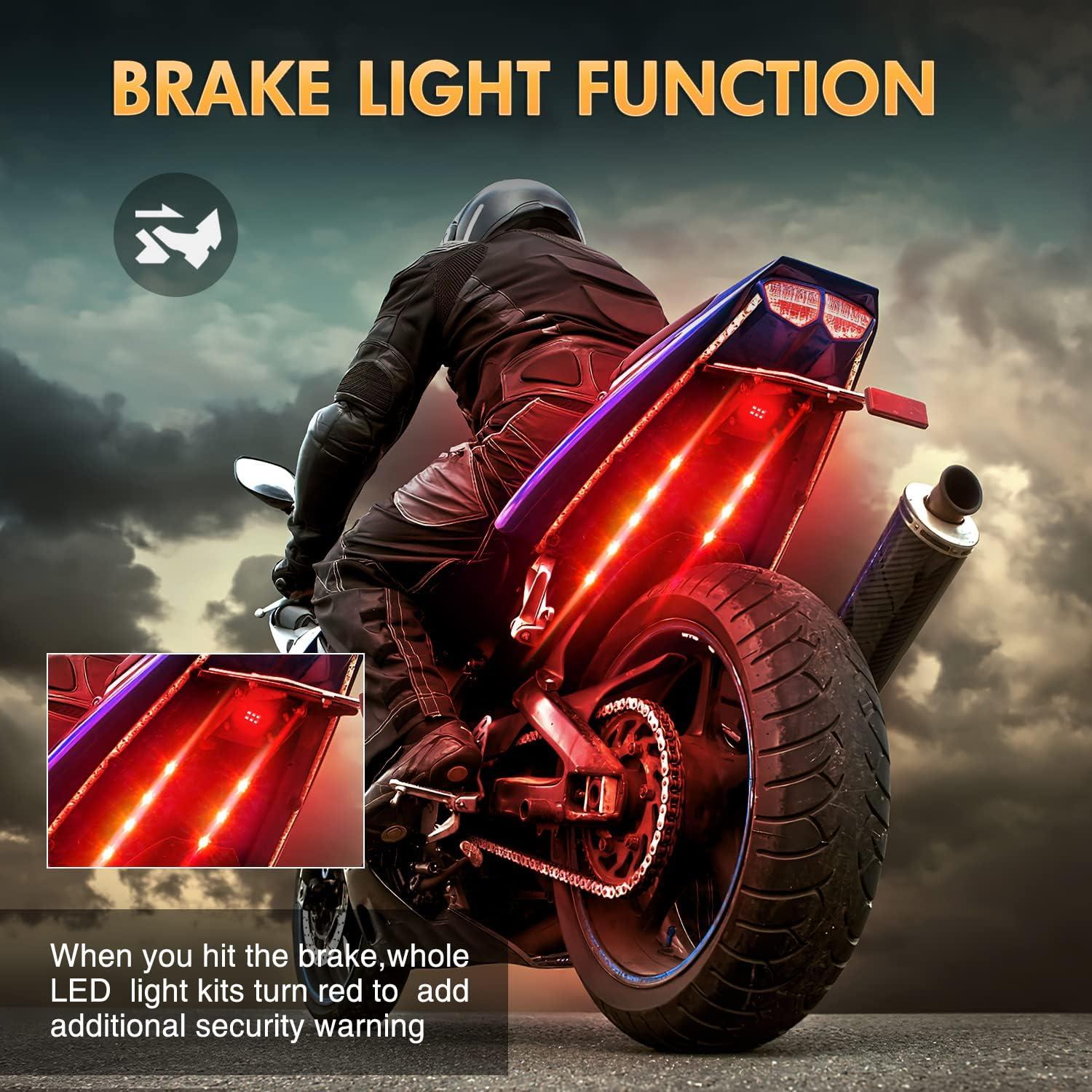imageNilight 8PCS Motorcycle RGB Led Light Kit Waterproof MultiColor Atmosphere Lights Lamp with 4Key RF Wireless Remote for Harley Davidson Honda Kawasaki Suzuki 2 Years Warranty TL428Pcs RGB LED Pods Lights