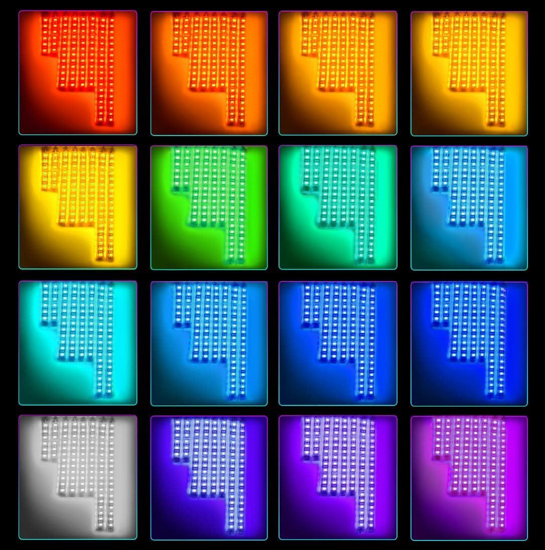 imageNilight 8PCS Motorcycle RGB Led Light Kit Waterproof MultiColor Atmosphere Lights Lamp with 4Key RF Wireless Remote for Harley Davidson Honda Kawasaki Suzuki 2 Years Warranty TL428Pcs RGB LED StripAPP